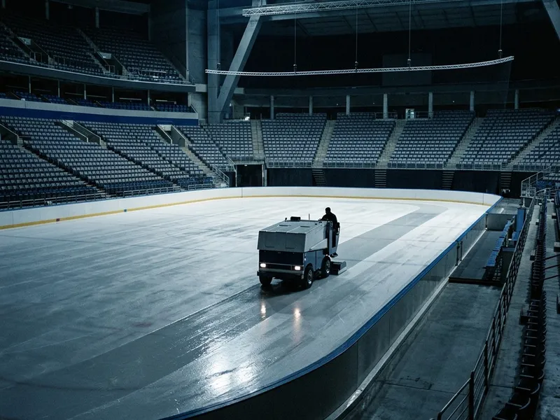 Empty hockey arena before the season opener