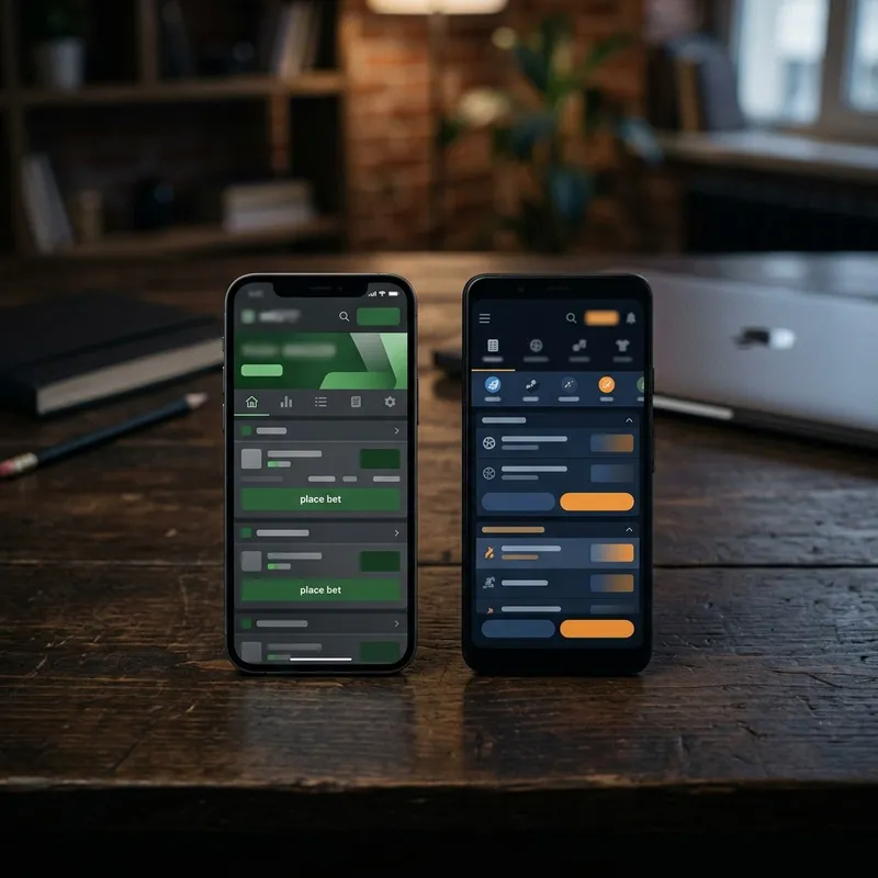 Two sports betting apps side by side comparing odds on the same hockey game
