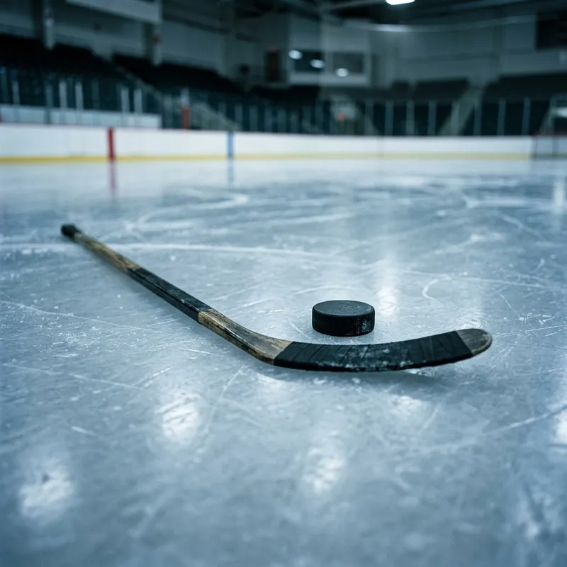 Hockey arena in blue and white team colours