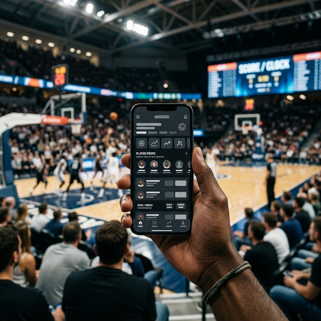 Mobile sportsbook screen showing NBA player prop betting menu
