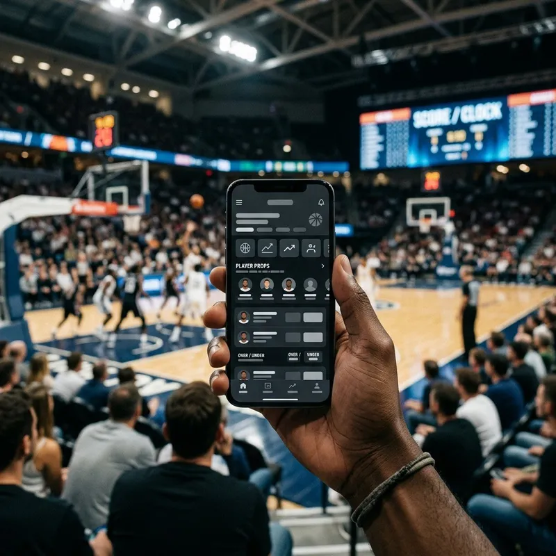 Mobile sportsbook screen showing NBA player prop betting menu