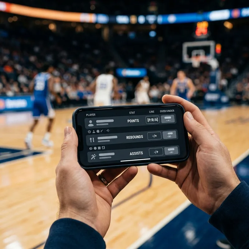 Basketball player props betting board showing points, rebounds and assists lines