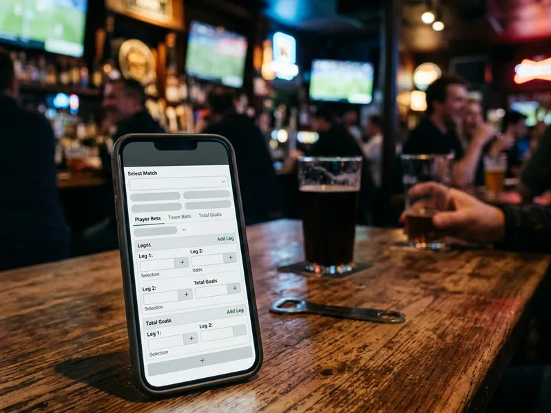 Phone bet slip with multiple legs from one game